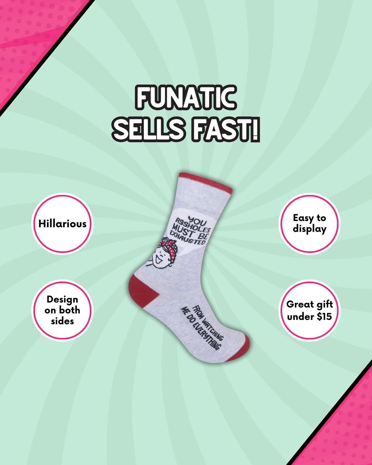 You Assholes Must Be Exhausted Socks | Funny Unisex Socks - HER Home Design Boutique
